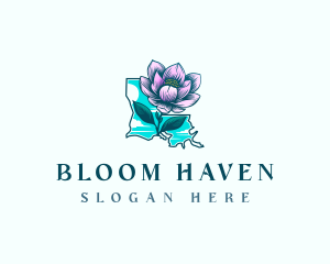 Louisiana Magnolia Flower logo design