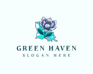 Louisiana Magnolia Flower logo design