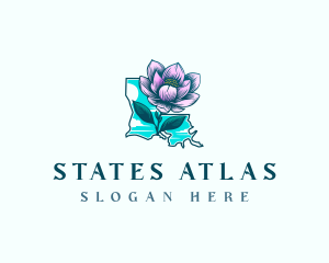 Louisiana Magnolia Flower logo design