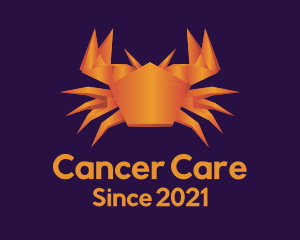 Cancer - Orange Crab Origami logo design