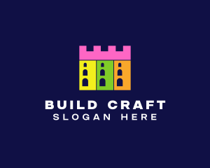 Castle Building Fort logo design