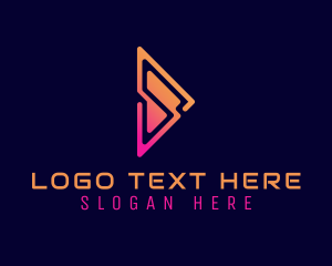 Internet - Futuristic Play Button Letter S logo design