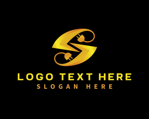 Plug Lightning Electricity Letter S Logo
