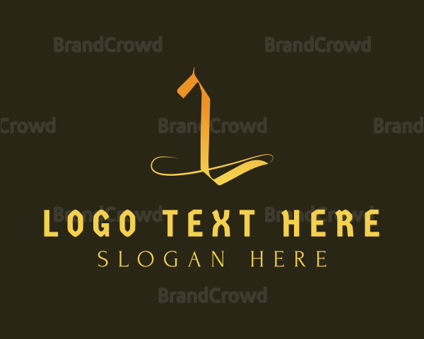 Golden Elegant Letter L Logo