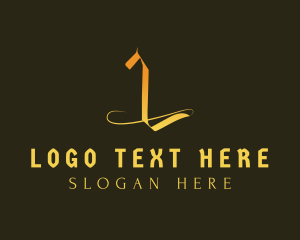 Boutique - Golden Elegant Letter L logo design