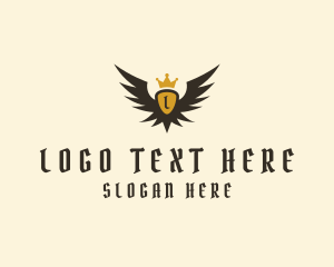 Viking - Winged Medieval Crest logo design