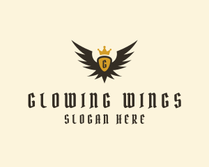 Winged Medieval Crest logo design