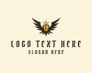 Heritage - Winged Medieval Crest logo design
