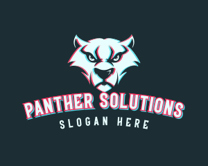 Wild Panther Glitch logo design