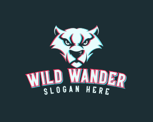 Wild Panther Glitch logo design