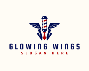 Barber Wings Groomer logo design