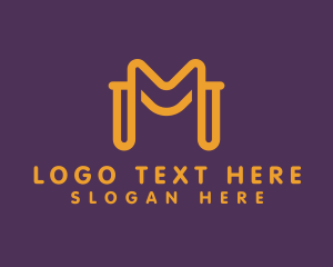 Test Tube - Fun Kiddie Letter M logo design