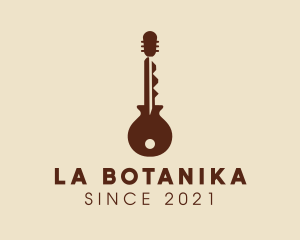 Locksmith - Brown Guitar Key logo design