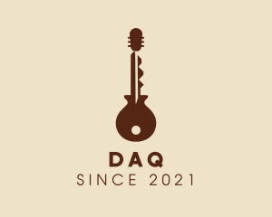Music Shop - Brown Guitar Key logo design