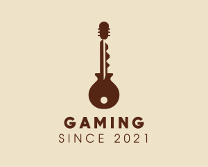 Acoustic Sounds - Brown Guitar Key logo design