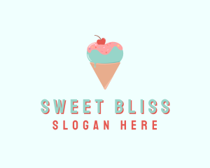 Sugar - Heart Ice Cream logo design