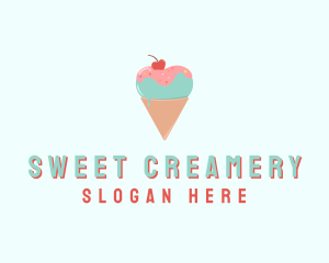 Heart Ice Cream  logo design