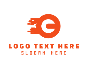 Letter C - Pixelated Wrench Outline logo design