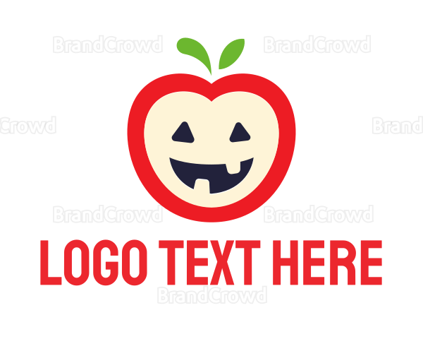 Halloween Fruit Apple Logo