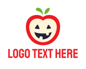 Apple - Halloween Fruit Apple logo design