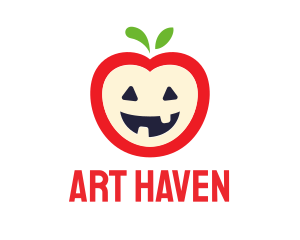 Halloween Fruit Apple logo design