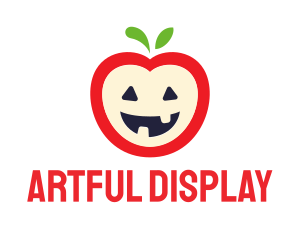 Halloween Fruit Apple logo design