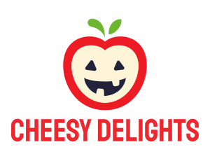 Halloween Fruit Apple logo design