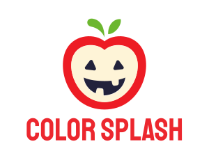 Halloween Fruit Apple logo design