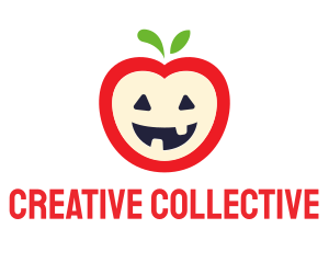 Halloween Fruit Apple logo design