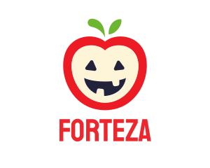 Halloween Fruit Apple logo design