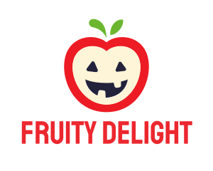 Halloween Fruit Apple logo design