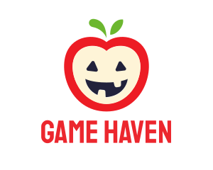 Halloween Fruit Apple logo design