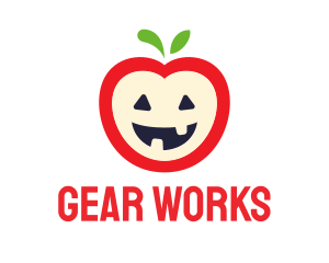 Halloween Fruit Apple logo design