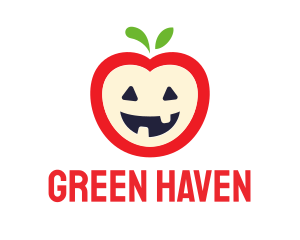 Halloween Fruit Apple logo design