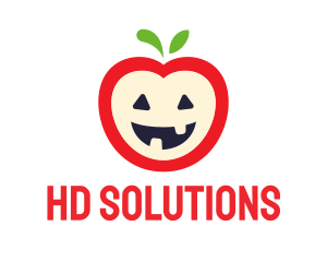 Halloween Fruit Apple logo design