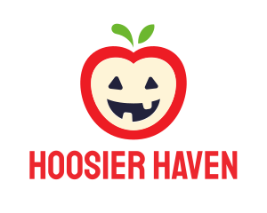 Halloween Fruit Apple logo design