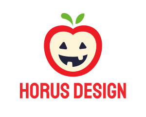 Halloween Fruit Apple logo design