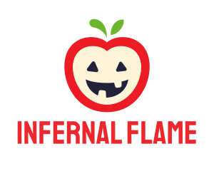 Halloween Fruit Apple logo design