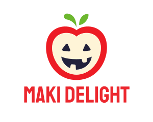 Halloween Fruit Apple logo design