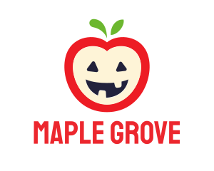 Halloween Fruit Apple logo design