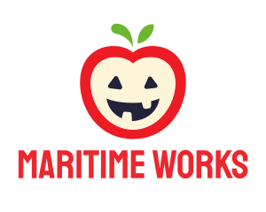 Halloween Fruit Apple logo design