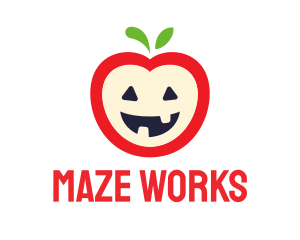 Halloween Fruit Apple logo design