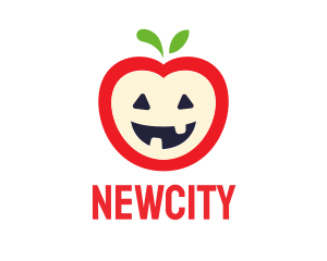 Halloween Fruit Apple logo design