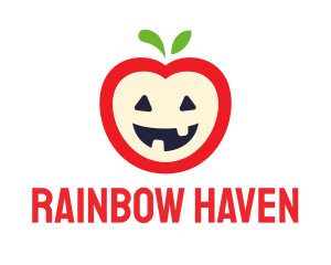 Halloween Fruit Apple logo design