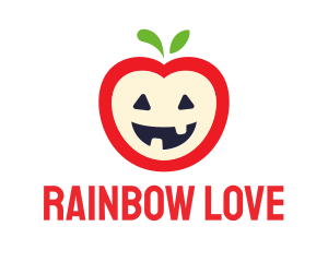 Halloween Fruit Apple logo design