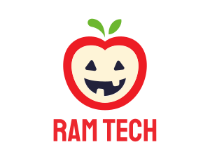 Halloween Fruit Apple logo design