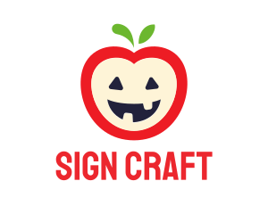 Halloween Fruit Apple logo design