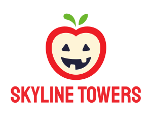 Halloween Fruit Apple logo design