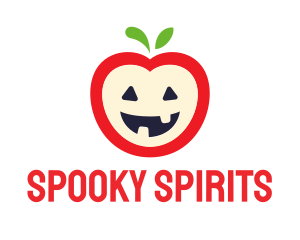 Halloween Fruit Apple logo design