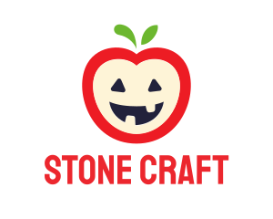 Halloween Fruit Apple logo design